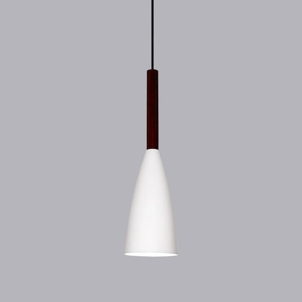 9 1/2" Wide Aluminum & Wood Pendant Light