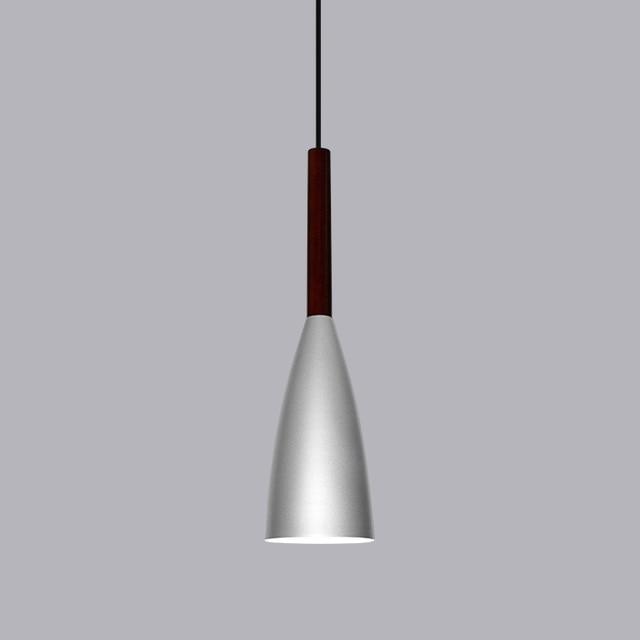 9 1/2" Wide Aluminum & Wood Pendant Light