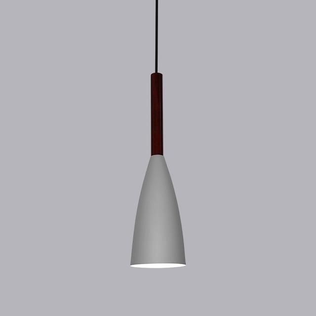 9 1/2" Wide Aluminum & Wood Pendant Light