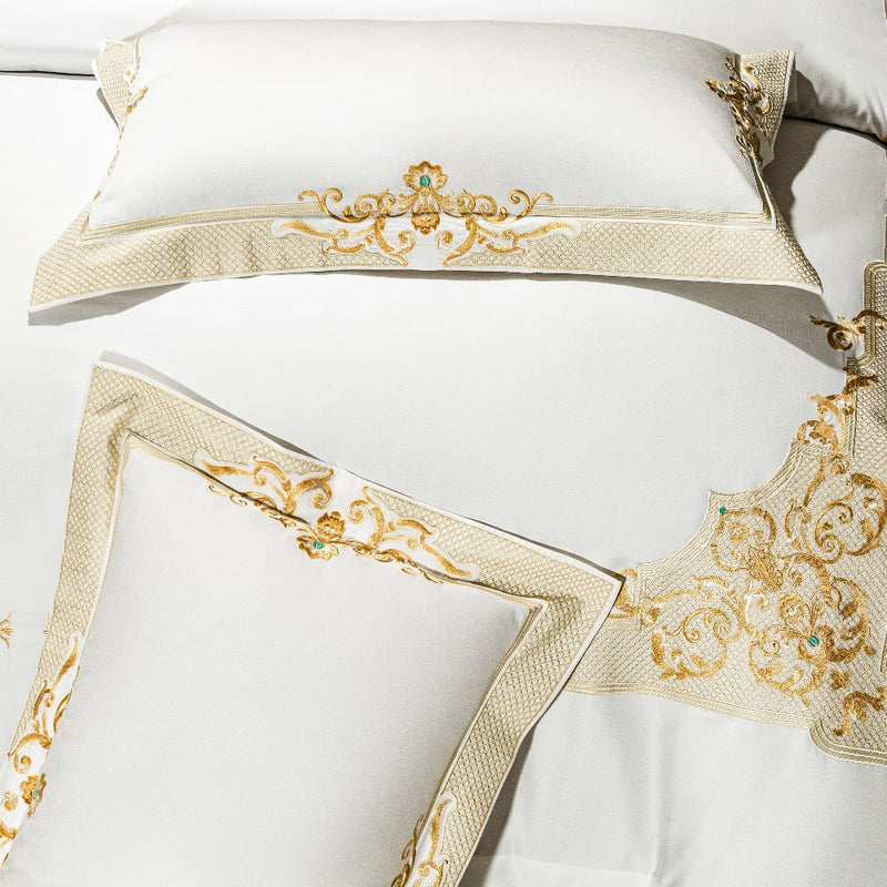 Miravique White Luxury Egyptian Cotton Bedding Set