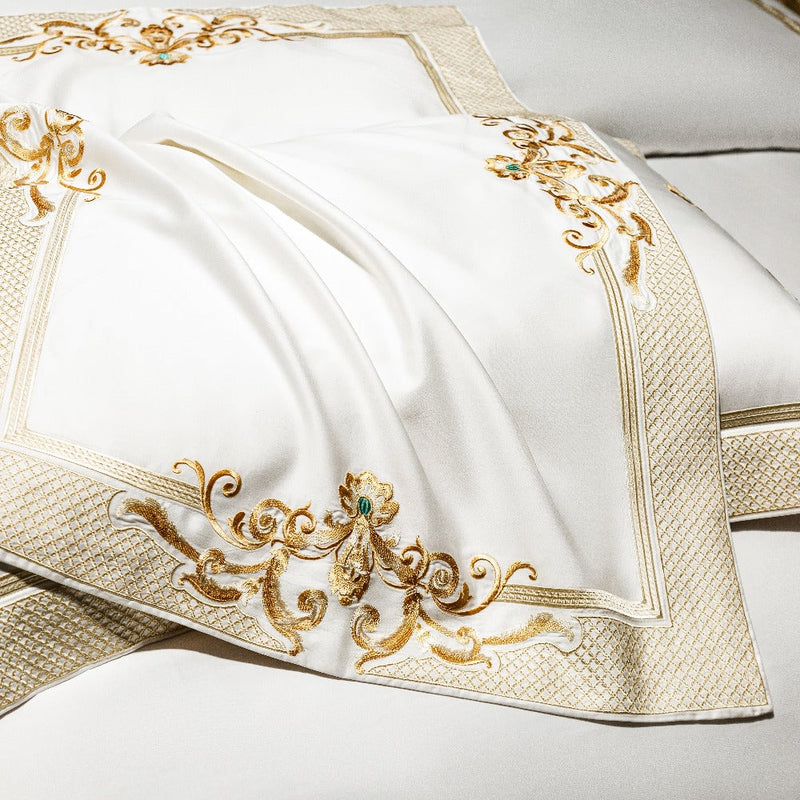 Miravique White Luxury Egyptian Cotton Bedding Set