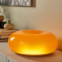 Miravique Donut Lamp – LED Dimmable Orange Table & Wall Lamp, Energy-Efficient Glass Light for Living Room, Bedroom, Dorm