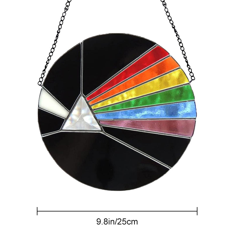 Dark Side of the Moon Glass Prism Suncatcher Panel – Rainbow Window Decor for Home & Garden