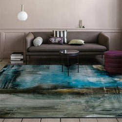 Abstract Area Rug - Serenity of Blue Lake in Your Living Room