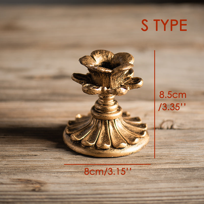 Timeless Elegance - Antique-Style French Candlestick in Resin, Vintage Decor for Classic Interiors