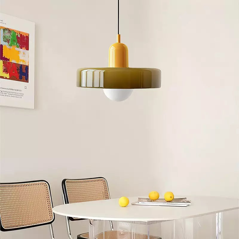 Bauhaus Pendant Lamp – Colored Glass Stylish Design