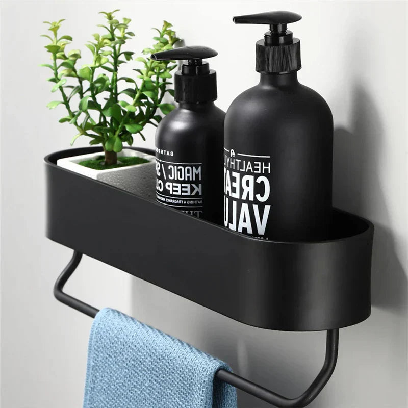 Black Bathroom Shelf | Basket to store your shower items