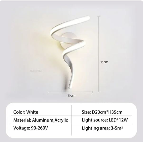 Miravique Design Spiral Wall Lamp