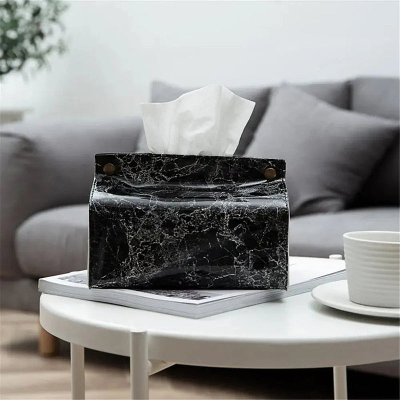 Chic Faux Leather Tissue Holder