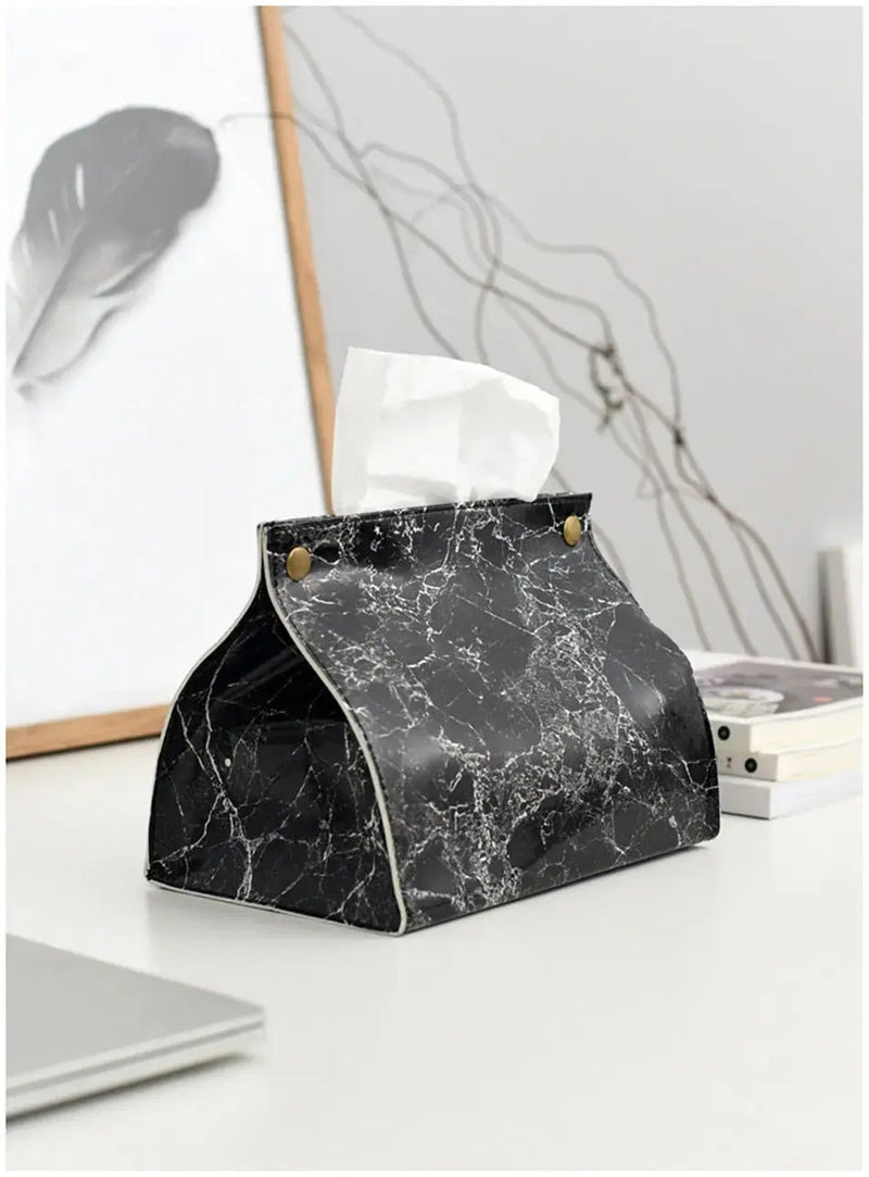 Chic Faux Leather Tissue Holder