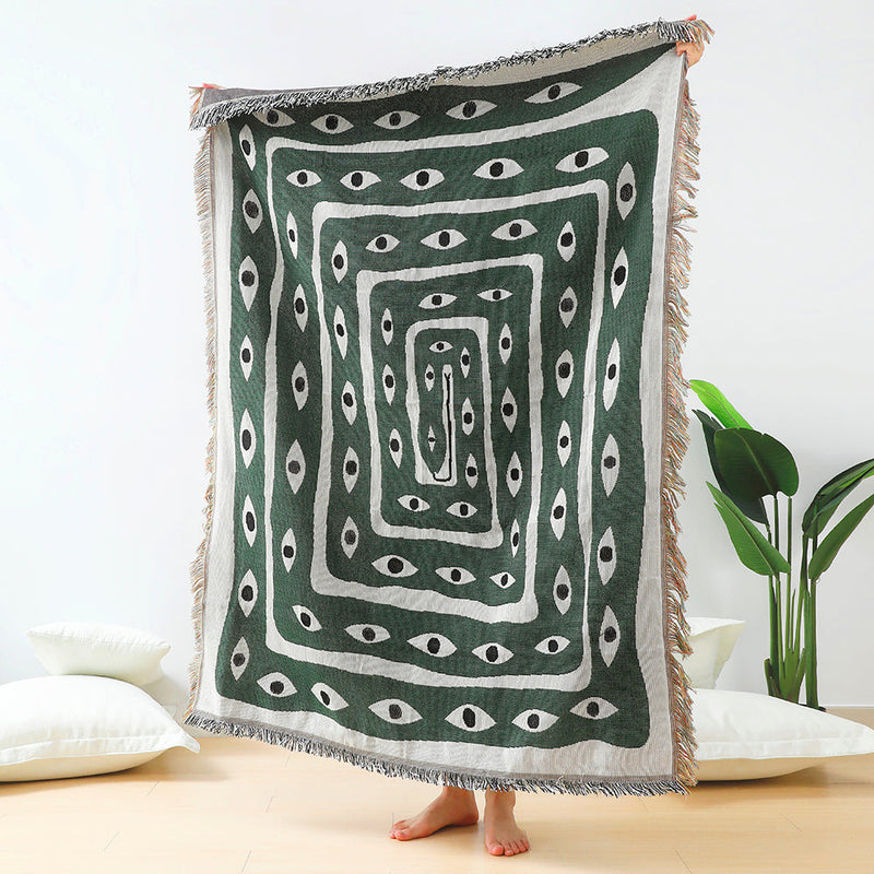 Snake-eye Woven Throw Blanket