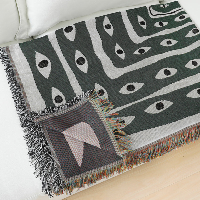 Snake-eye Woven Throw Blanket