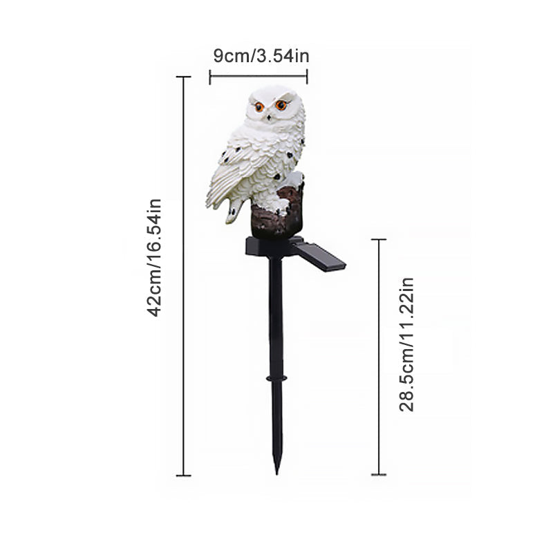 Garden Eagle Owl Parrot Statue LED Solar Light Outdoor Waterproof Lawn Lamp