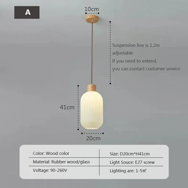 Miravique Loft Glass Lampshade Pendant Lamp