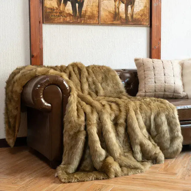 Faux Fur Ombre Throw