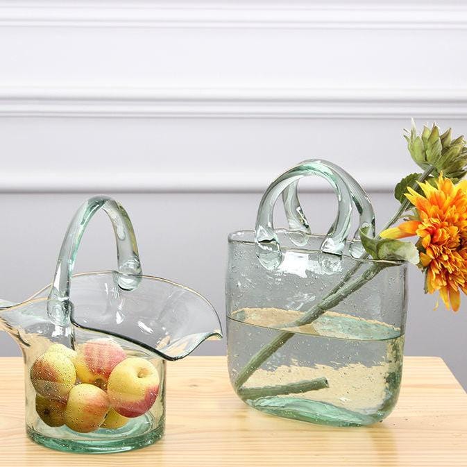 Glass Basket Vase