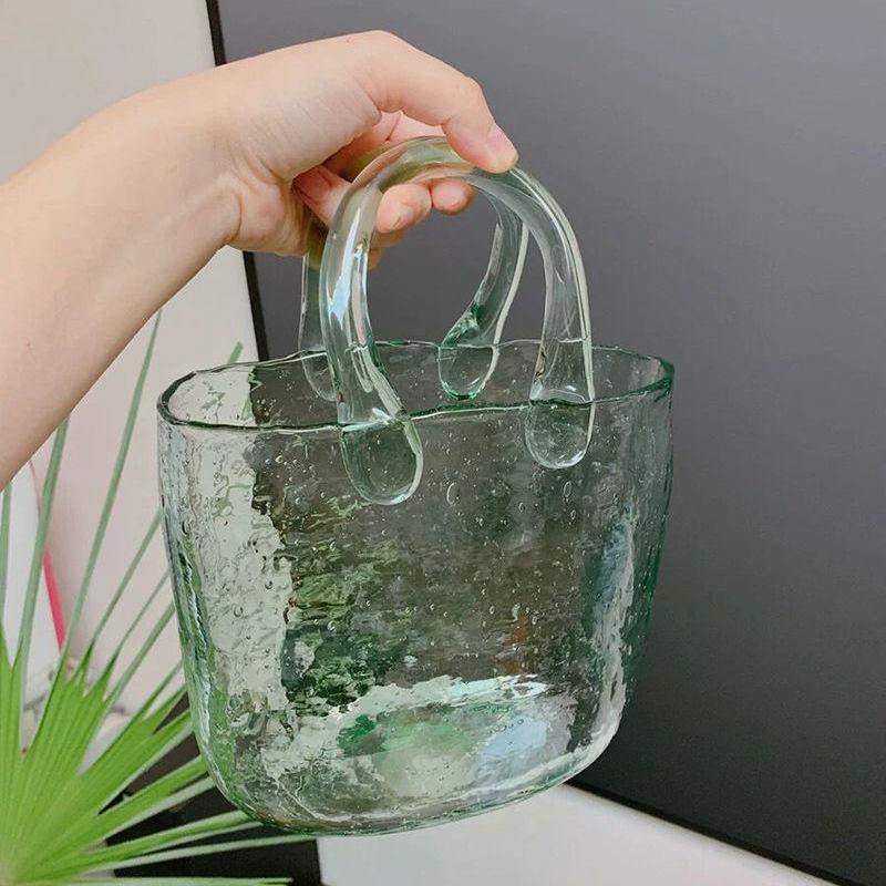 Glass Basket Vase