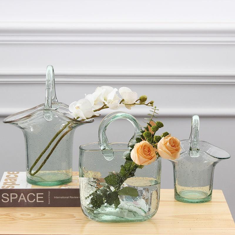 Glass Basket Vase