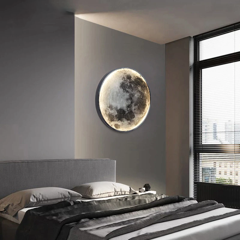 MagicMoon Wall Lamp - Adjustable Colors & App Control | LED Moonlight for Home & Office