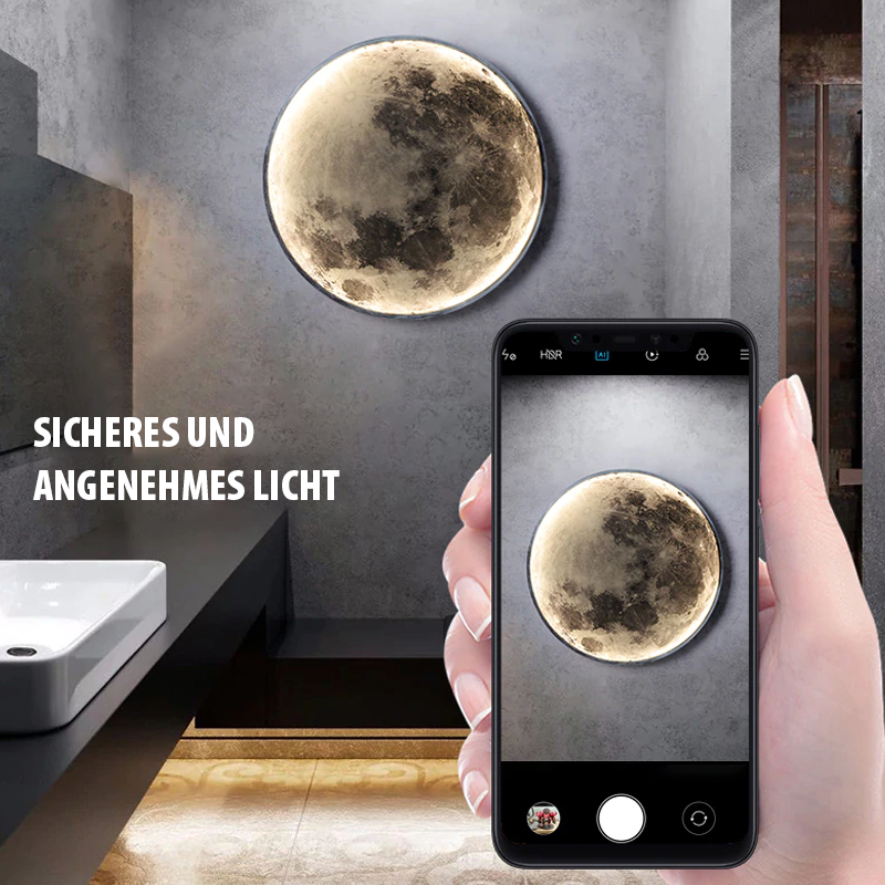 MagicMoon Wall Lamp - Adjustable Colors & App Control | LED Moonlight for Home & Office