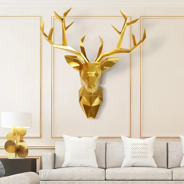 Large Deer Head Statue - Antlers - Home Decor - Wedding Accessory