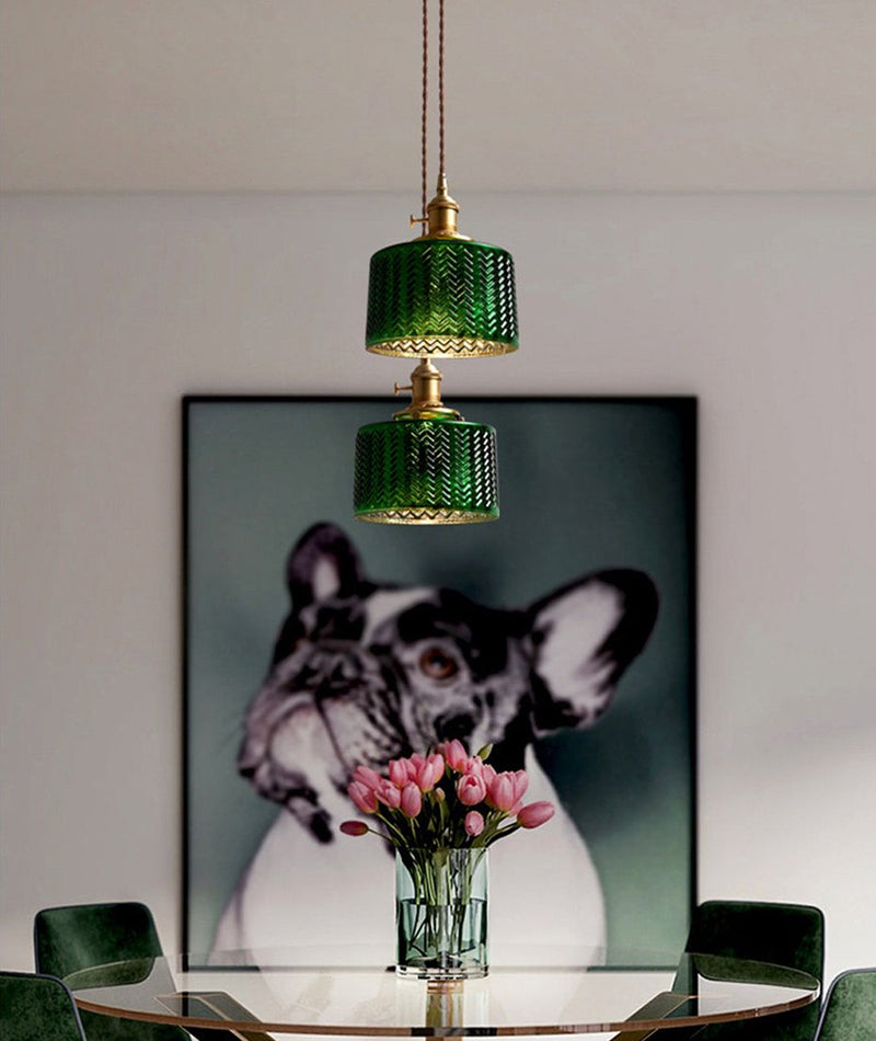 Miravique Minimalist Green Glass Pendant Light