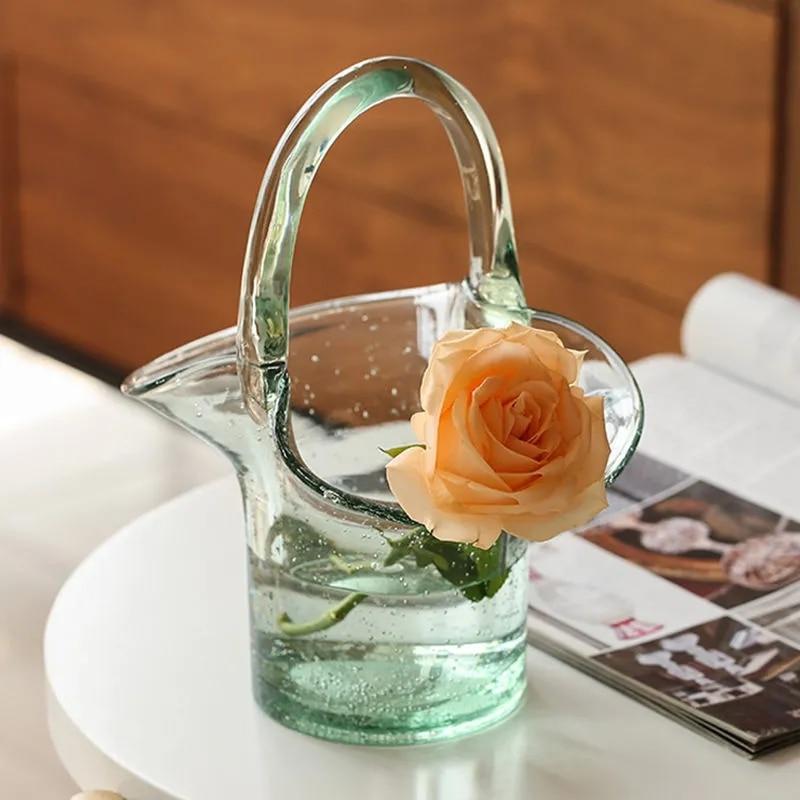 Glass Basket Vase