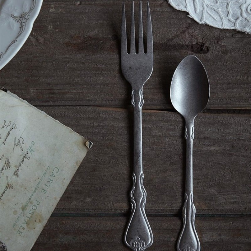 Antique Vintage Matte 4-Piece Cutlery Set