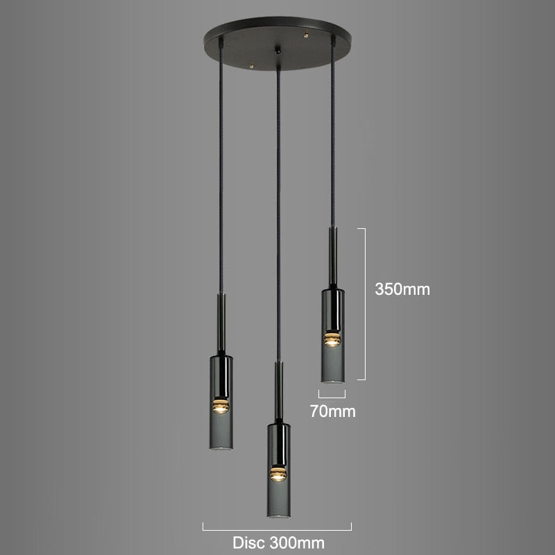 Miravique Cylindrical Glass Pendant Light