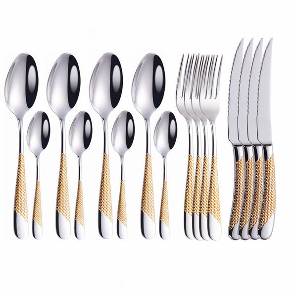 Miravique Textured Handle Silverware Set