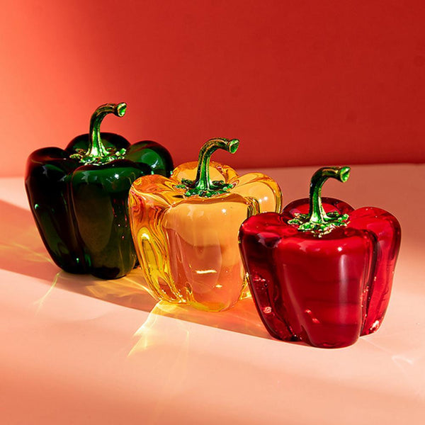 Mini Chili Pepper Crystal Hand-Crafted Sculpture