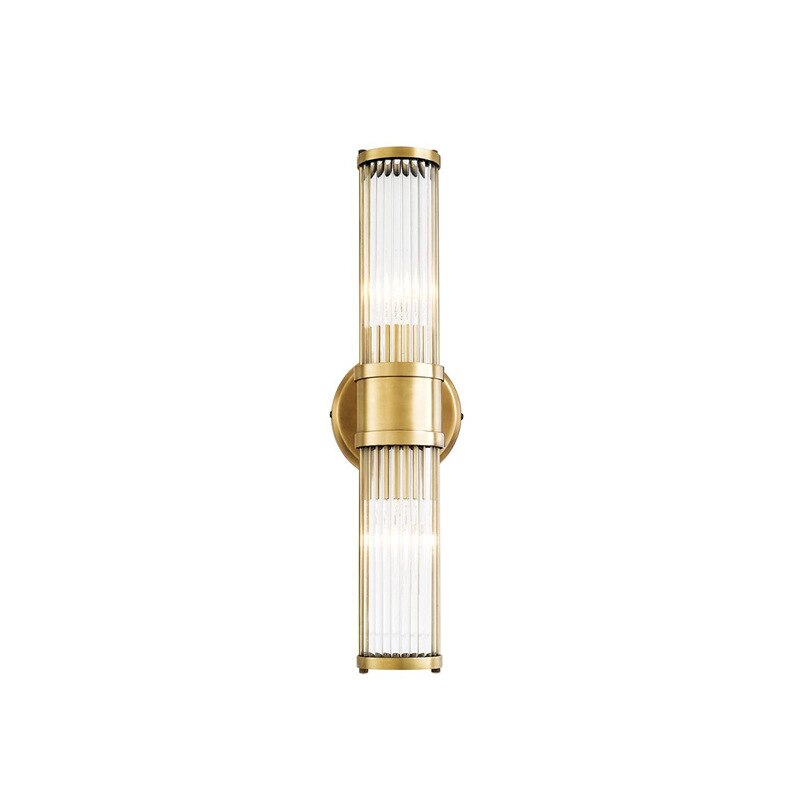 Miravique Crystal Gold Glass Rod Wall Lamps