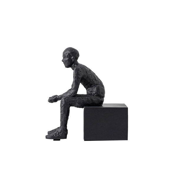 Modern Abstract Sitting and Observing Sculpture