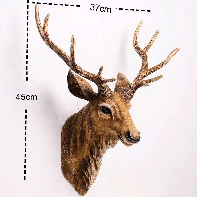 Elegant Faux Deer Head Wall Decor - Handcrafted Resin Animal Sculpture for Modern Farmhouse Wall Art