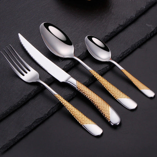 Miravique Textured Handle Silverware Set