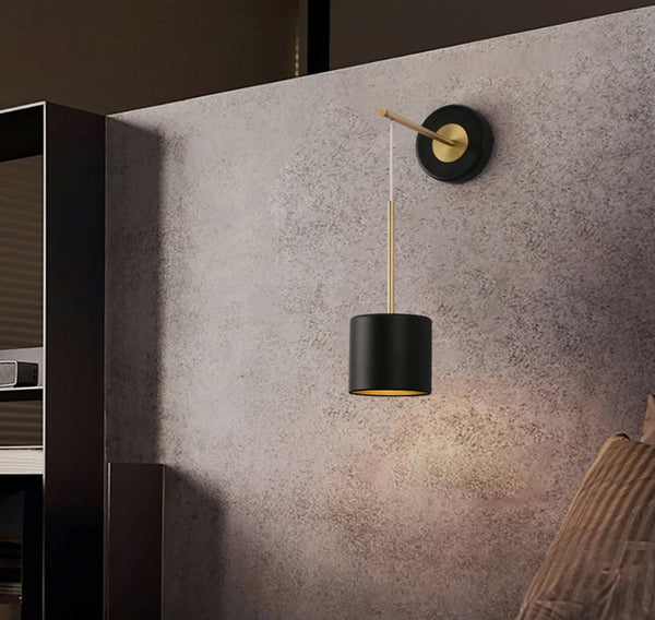 Miravique Black & Brass Accent Suspension Wall Sconce