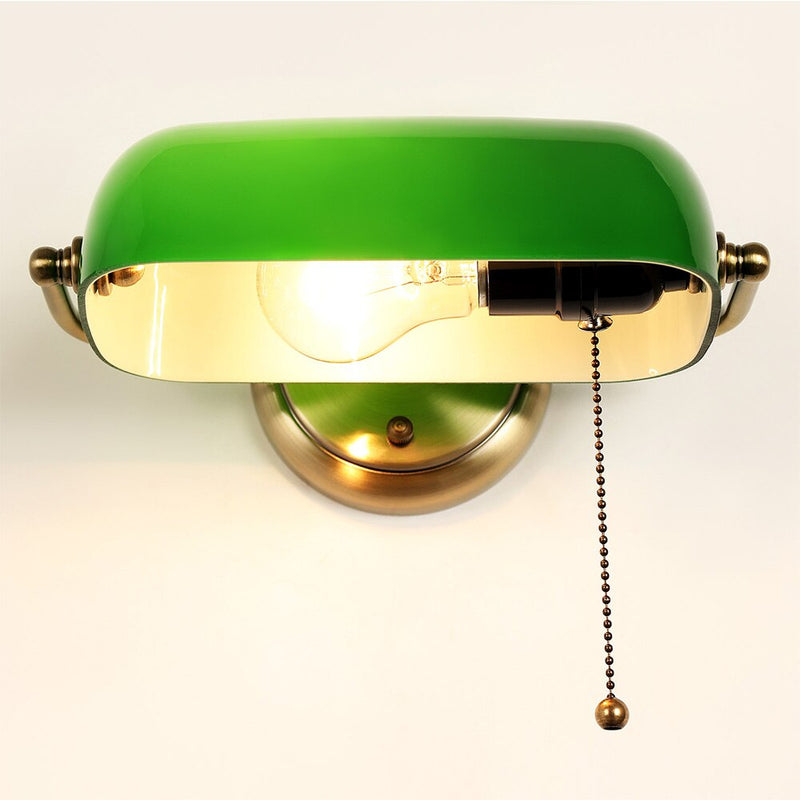 Miravique Vintage Green Banker Wall Lamp