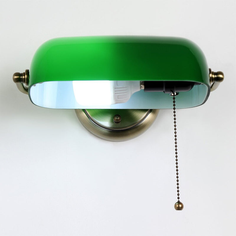 Miravique Vintage Green Banker Wall Lamp