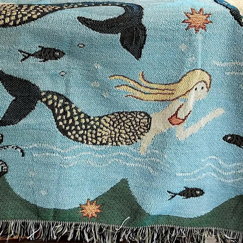 Mermaid Pattern Throw Blanket