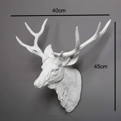 Elegant Faux Deer Head Wall Decor - Handcrafted Resin Animal Sculpture for Modern Farmhouse Wall Art