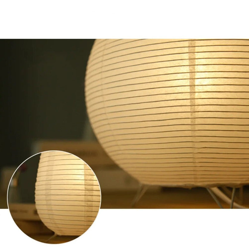 Japanese Wabi-Sabi Rice Paper Cylinder Lantern Lamp – Traditional Floor & Table Lamp with Eastern Design