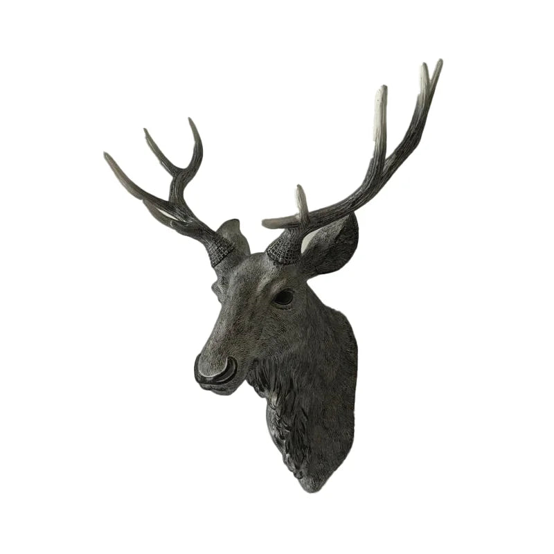 Elegant Faux Deer Head Wall Decor - Handcrafted Resin Animal Sculpture for Modern Farmhouse Wall Art