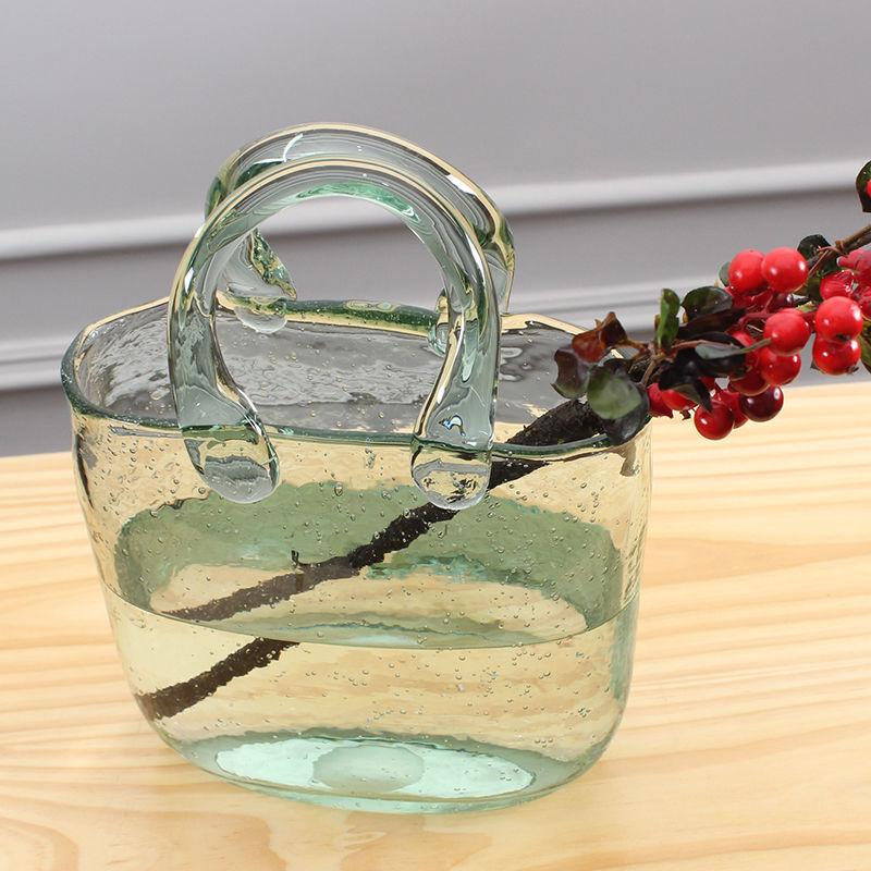 Glass Basket Vase