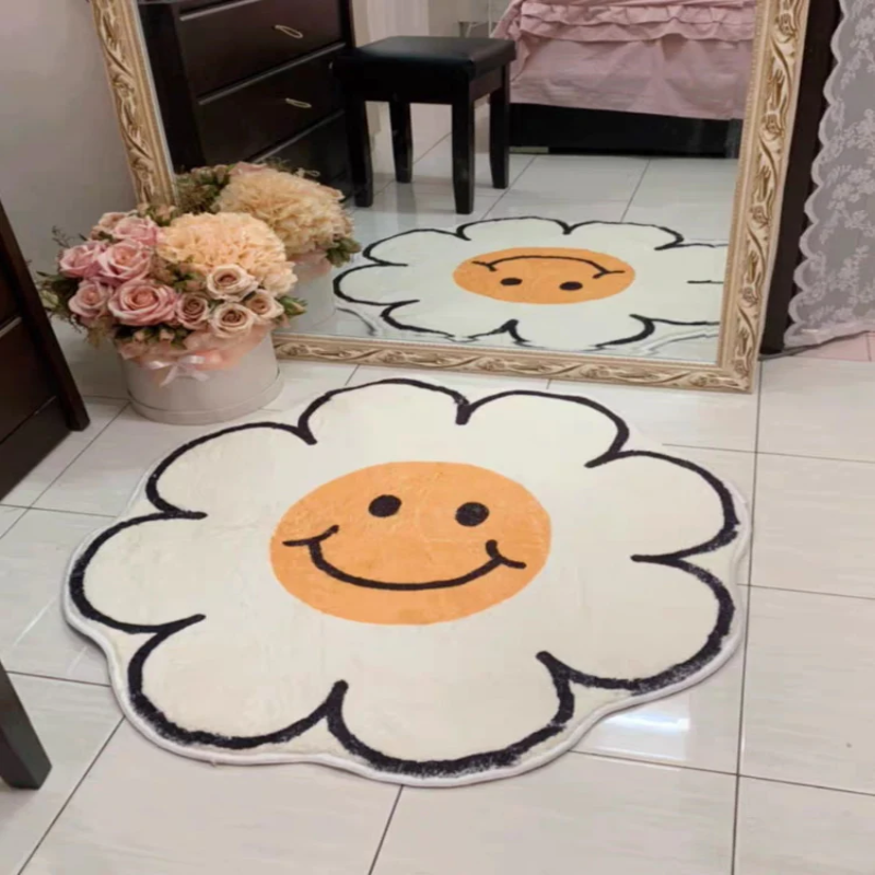 Flower Shaped Cotton Fleece Floor Mat