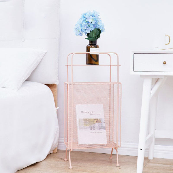 Miravique Metal Side Table and Magazine Rack