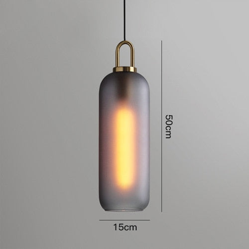 Miravique Glass & Cylindrical Edison Glass Pendant