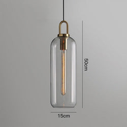 Miravique Glass & Cylindrical Edison Glass Pendant