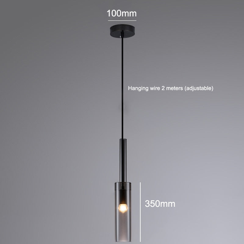 Miravique Cylindrical Glass Pendant Light