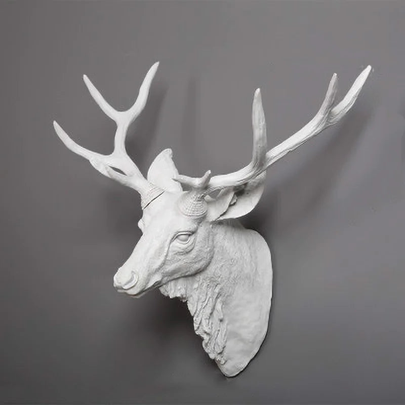 Elegant Faux Deer Head Wall Decor - Handcrafted Resin Animal Sculpture for Modern Farmhouse Wall Art