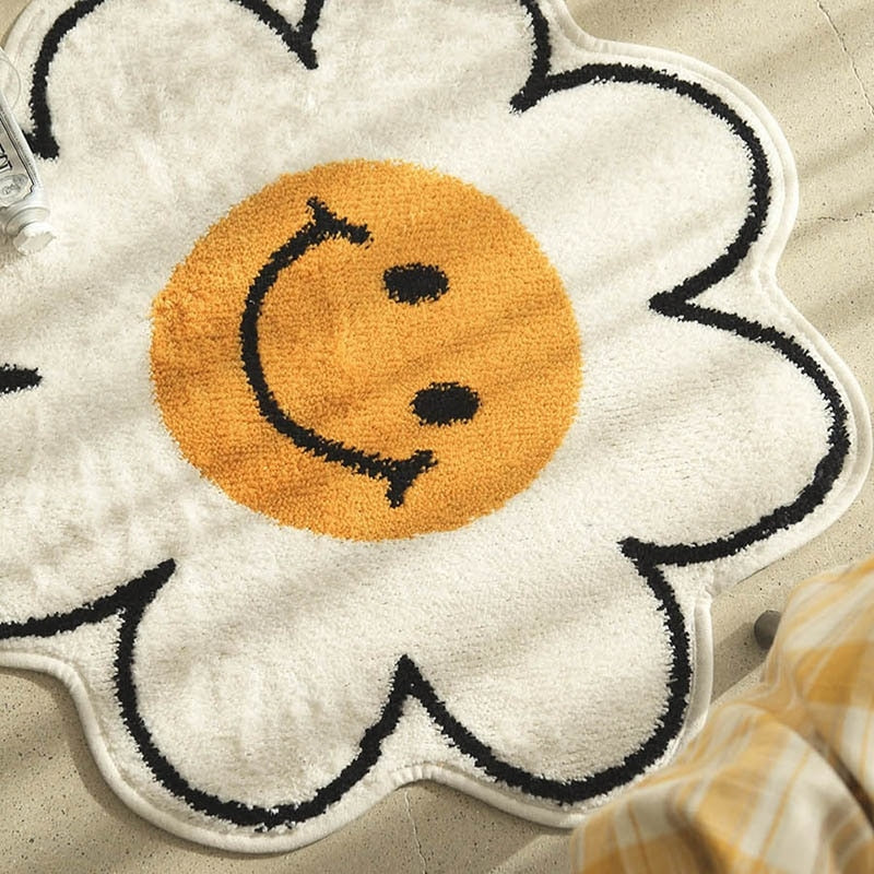 Flower Shaped Cotton Fleece Floor Mat